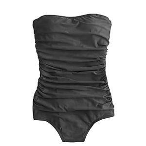J Crew one piece long torso strapless swimsuit
